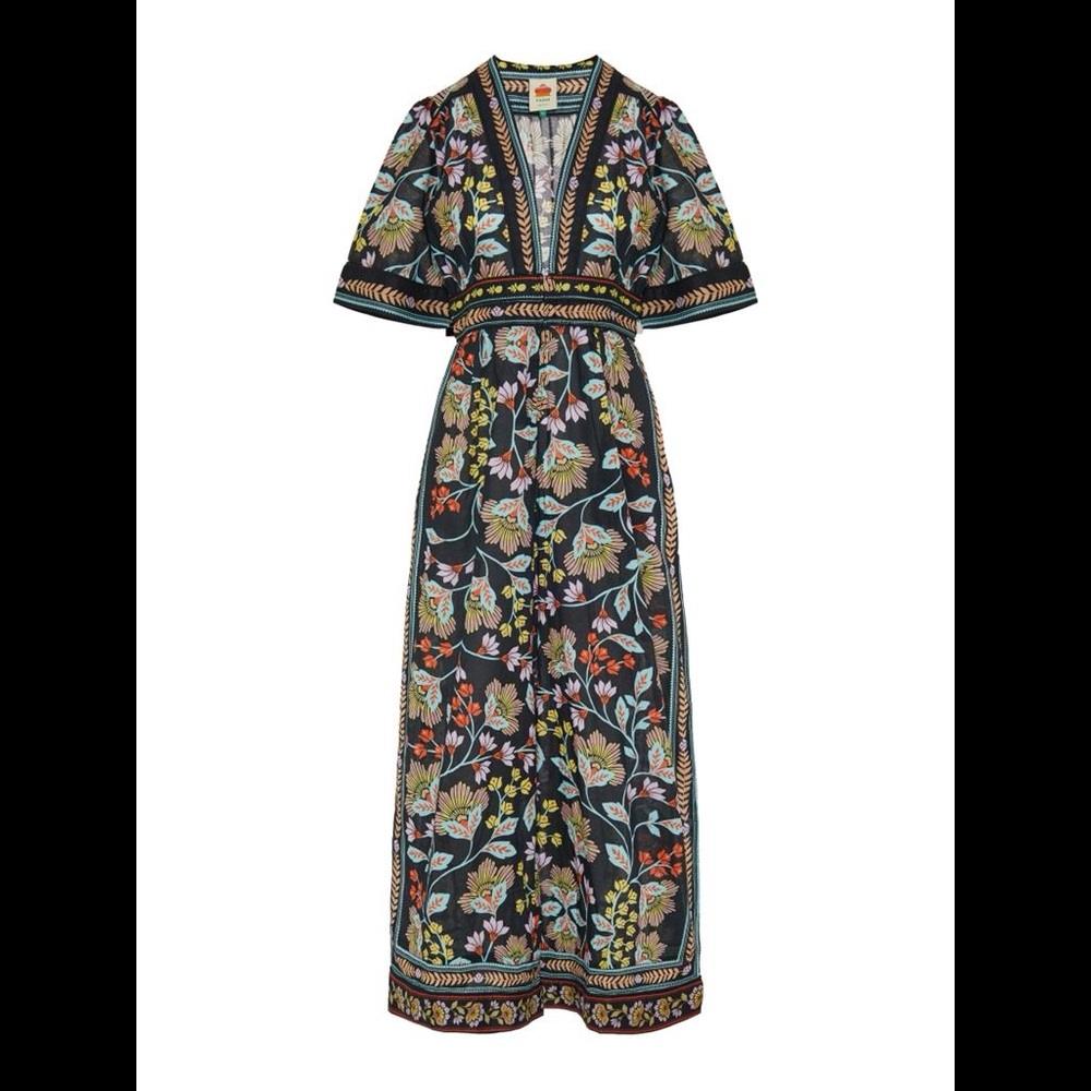 Farm Rio flowery button front wide leg jumpsuit